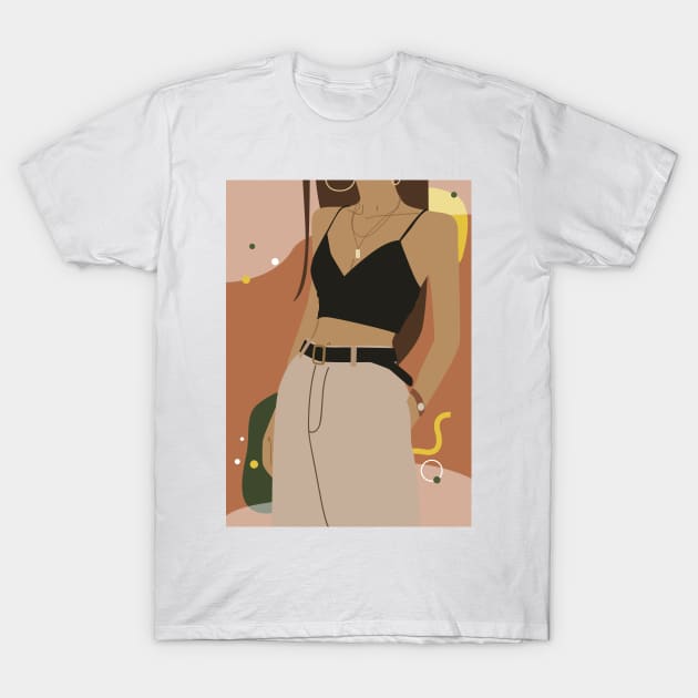 Festival Woman In Bikini Top T-Shirt by JunkyDotCom